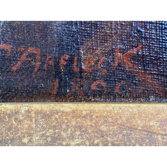 Andrew F Affleck Oil Painting of Old Man signed Antique 1899 - Picture 6 of 11